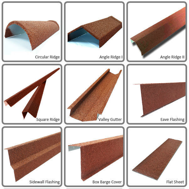 Long Span Aluminum Zinc Roofing Sheet in Nigeria, Korea Stone Coated Step Tile Roofing Sheet Ridges
