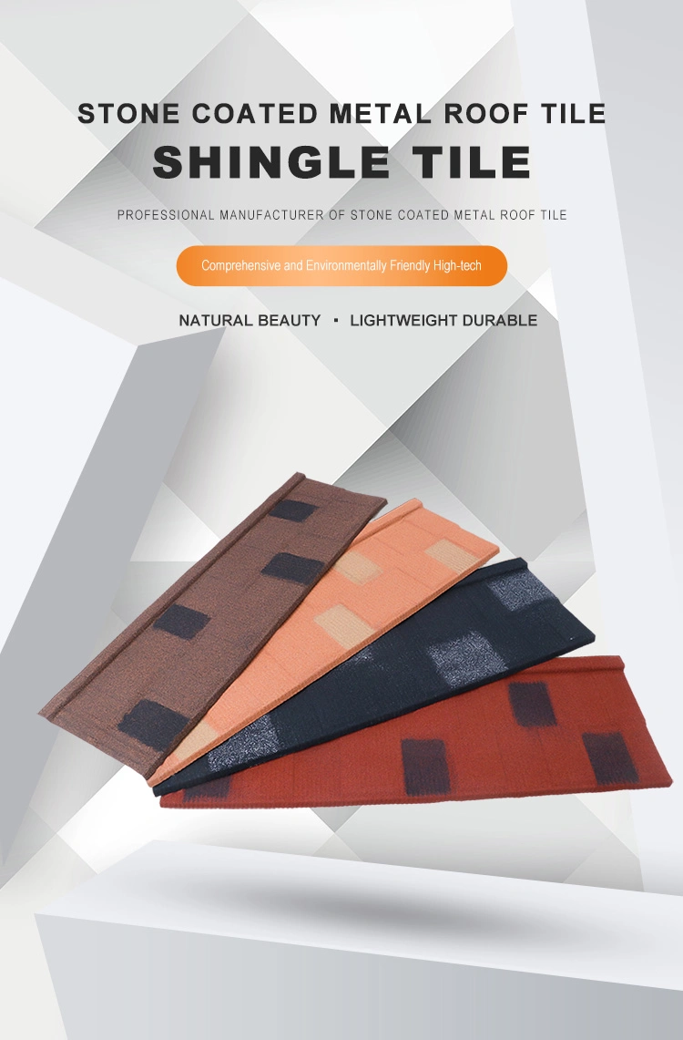 Fireproof Shingle Roofing Sheets Stone Coated Metal Roof Tile