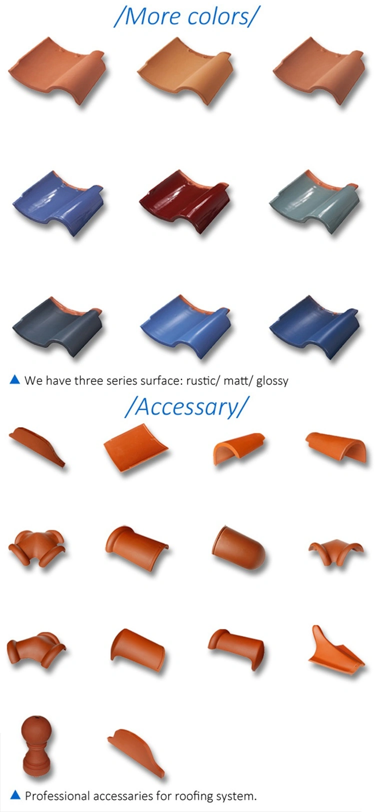 Factory Supply Roof Sheet Roofing Tile Accessory Building Materials Clay Plain Roof Tile Guandong