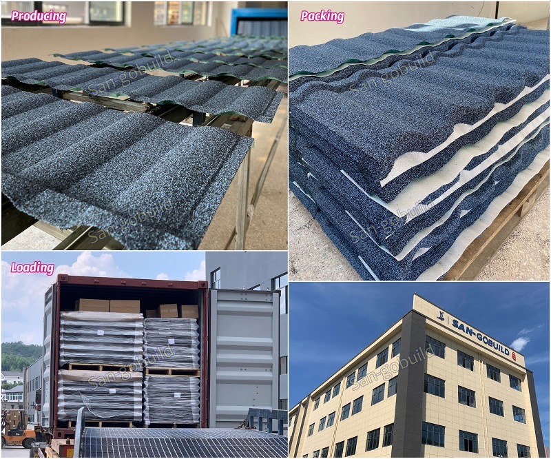 Colorful UPVC Roof Sheet of Palestine Stone Coated Roof Tiles