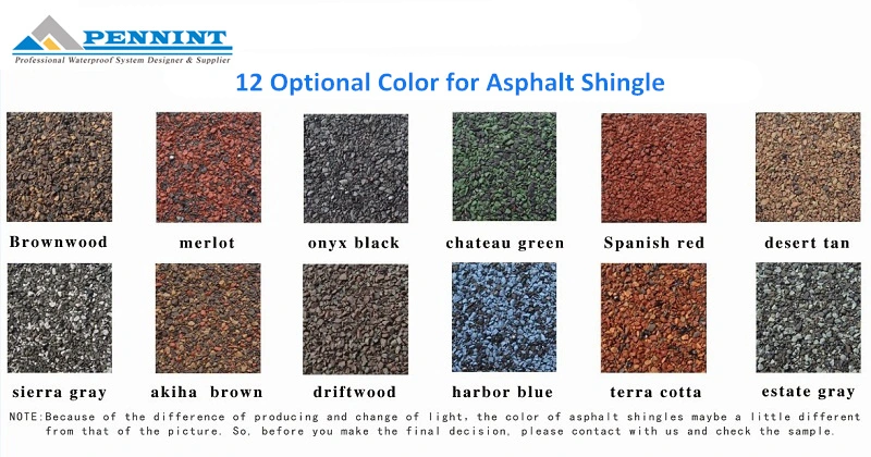 Asphalt Roofing Shingles Multi Colors 3-Tab/Mosaic Waterproofing Materials Sheets