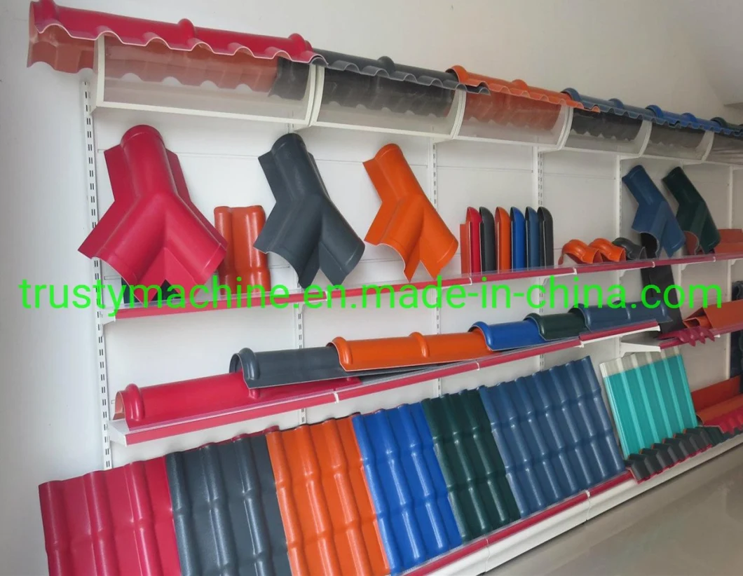 1050mm Width of PVC UPVC Glazed Bamboo Roofing Sheet Line Plastic Roof Machine