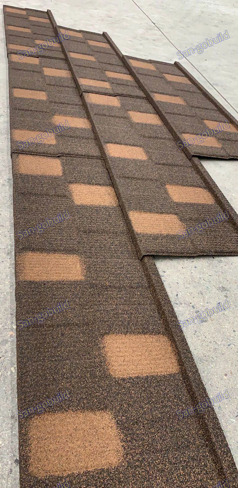 Sangobuild 50 Years Warranty Building Material Colorful Sand Roofing Sheets Stone Coated Metal Roof Tile