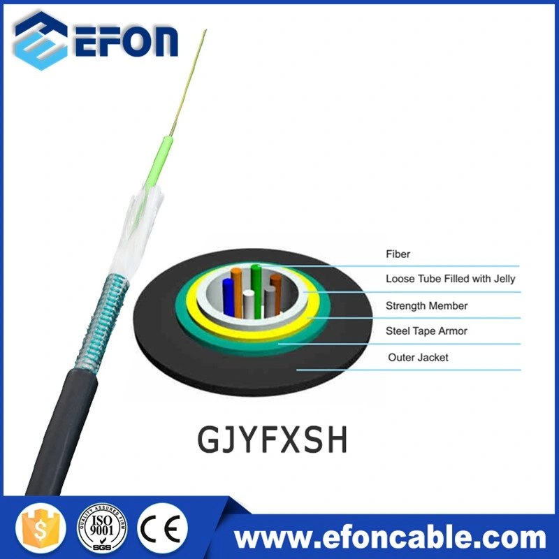Indoor Fiber Optic Cable Rodent Resistant 2-24 Fibers Outdoor Armoured Cable