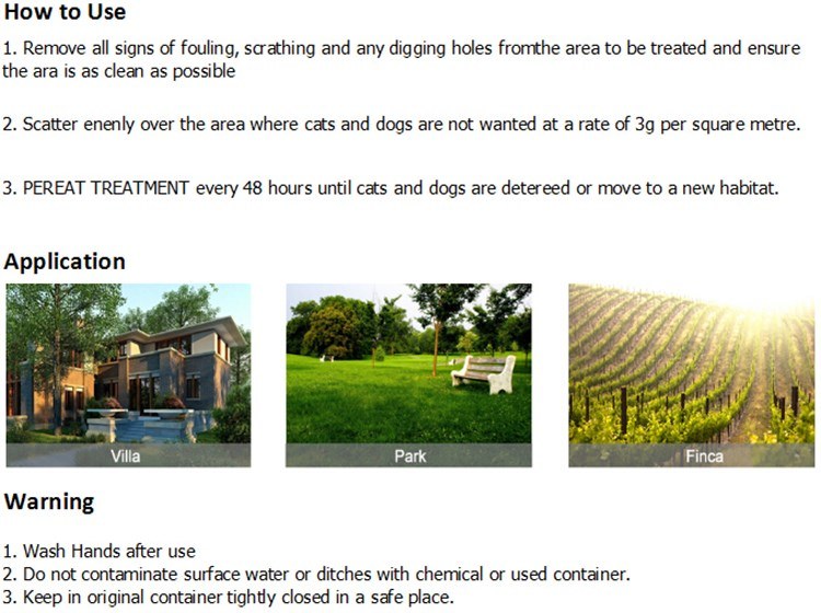 Garden/Park Cat and Dog Repellent Powder Animal Repellent