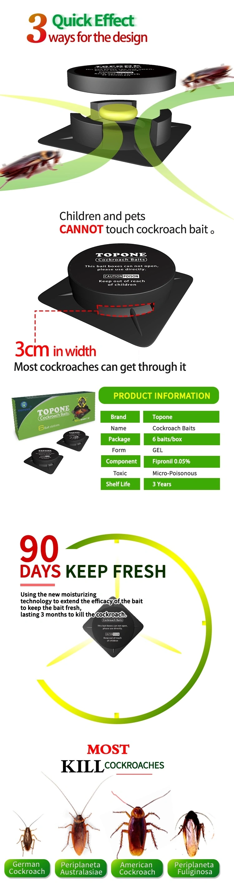 New Products High Effective to Kill Cockroach for Pest Control