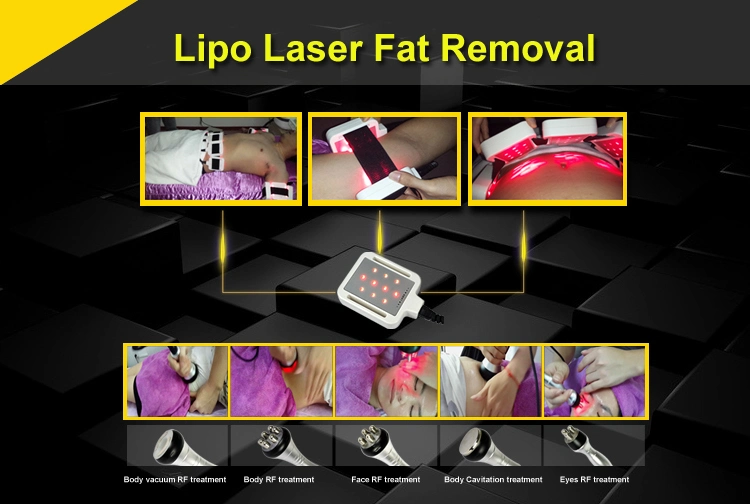 Lipolaser Slimming Device 650nm Lipo Laser Lipolysis Vacuum 40K Ultrasonic Cavitation RF Device