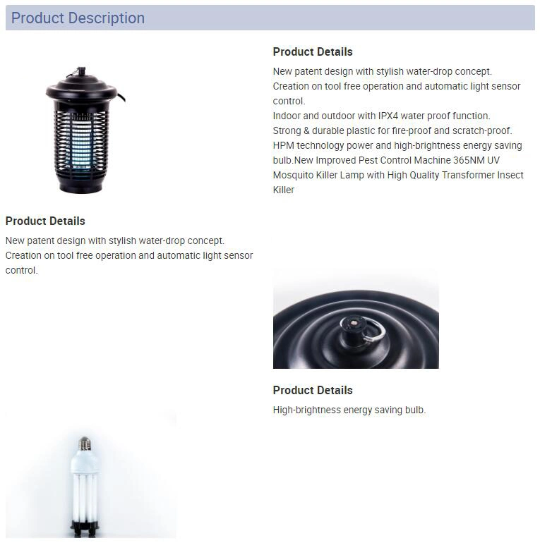 Electronic Mosquito Killer Lamp Indoor Flying Insect Bug Zapper Mosquito Repellent