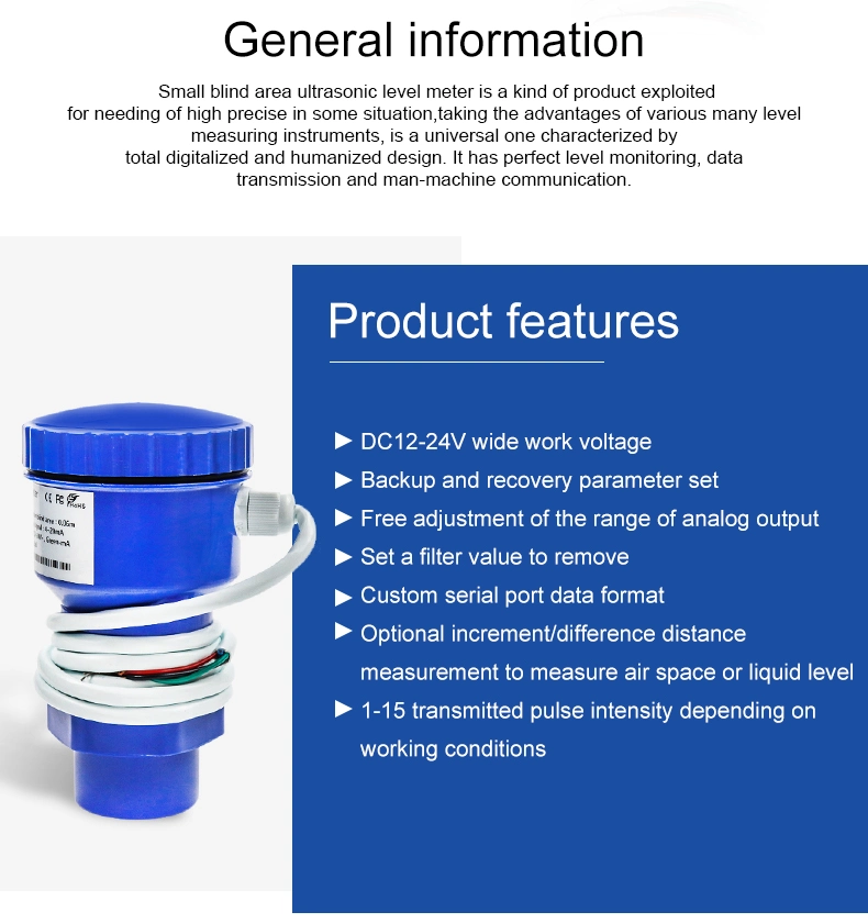 Ultrasonic Sensors for 10 Meter Distance Water Ultrasonic Level Sensor RS485 Water Level Ultrasonic