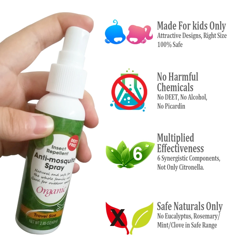 No Deet Customized Picaridin Nature Oil Mosquito Repellent Liquid Insect Repellent Spray