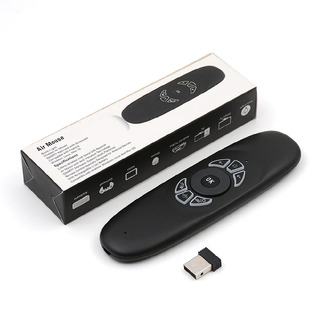 Mini Air Mouse C120 Air Mouse Backlit Air Mouse Keyboard for Android TV Box
