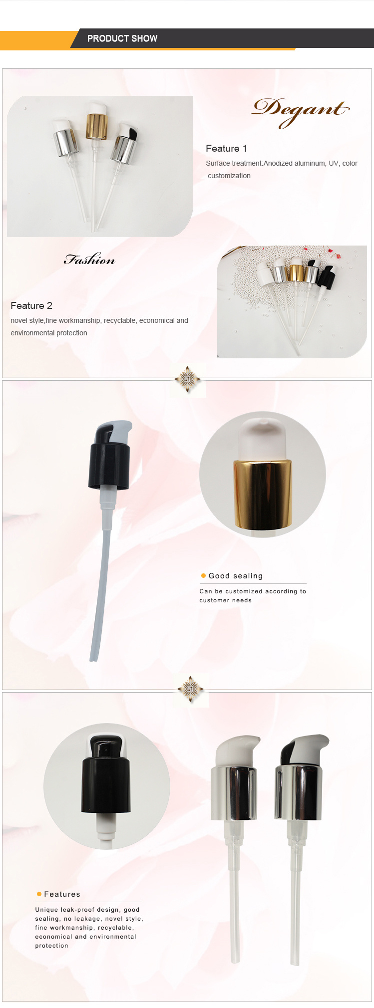 18/410 Plastic Cosmetic Cream Pump for Cream Pump Bottle