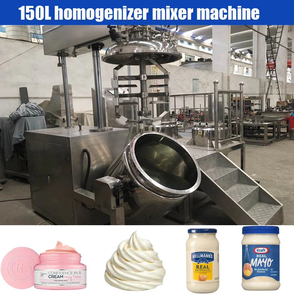 Hydraulic Lifting 100L Liquid Soap Detergent Shampoo Lotion Cream Mixer Homogenizer Machine