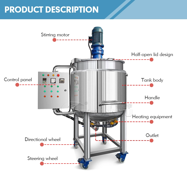 New Design Industrial Cosmetic Equipment Liquid Cream Homogenizer Mixer Machine Lotion Making Machine
