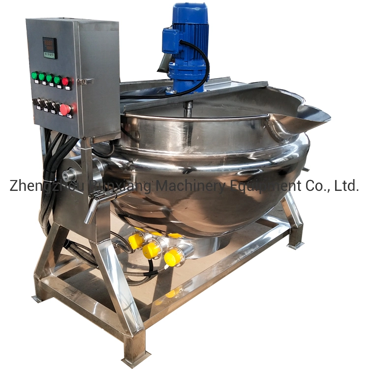 Stainless Steel Steam Jacketed Kettle Cooker and Mixer Cooking Machine with Mixer