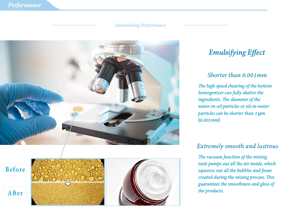 Vacuum Cream Shampoo Emulsifying Industrial Mixer for Cosmetics Body Lotion