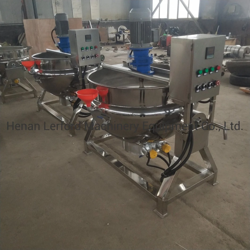Electromagnetic Jacketed Kettle / Tilting Jacketed Cooking Pot / Jacketed Kettle Mixer for Caramel