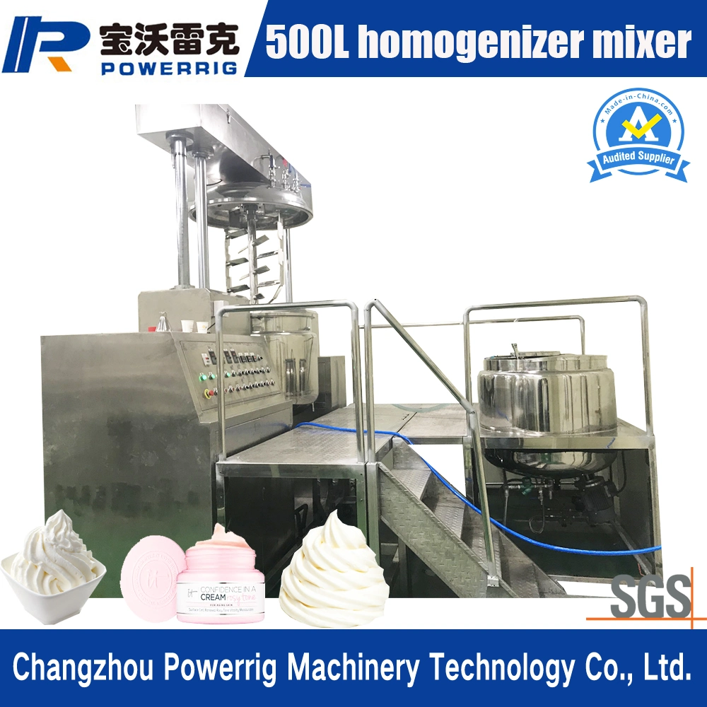 Hydraulic Lifting 500L Mixer Tank Emulsifying Machine for Mixing and Making Toothpaste
