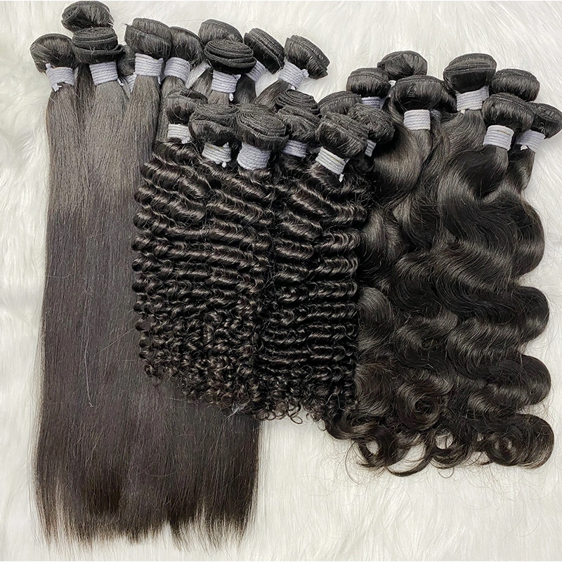 Double Drawn Virgin Brazilian Hair Deep Wave Malaysian 40 Inch Human Hair Extension Virgin Hair Product
