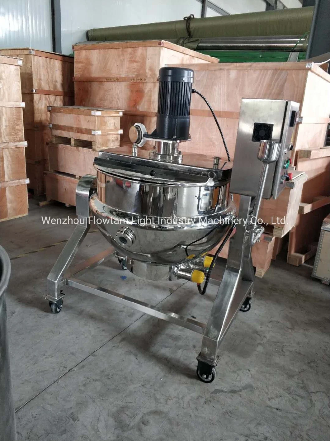 Excellent Stainless Steel Tilting-Type Industrial Jacketed Cooker with Mixer