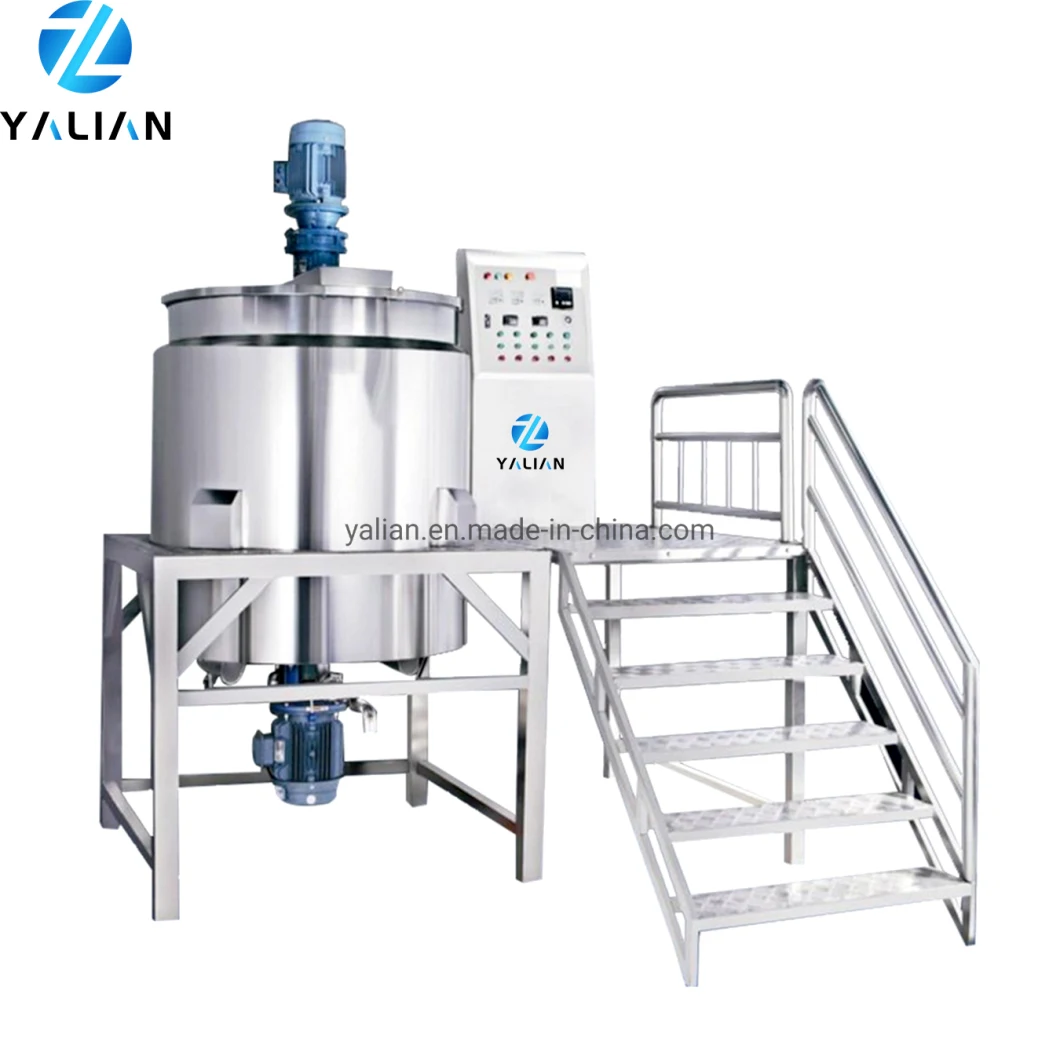 3000L Blending Tanks Cosmetic Liquid Mixing Equipment with External Recirculation Steam Heating Lotion Making Processing Machinery