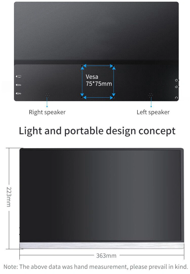 Trio - Portable Dual Portable LED Monitor USB-C IPS Portable HD Monitor HD Mi Freesync Chargeable