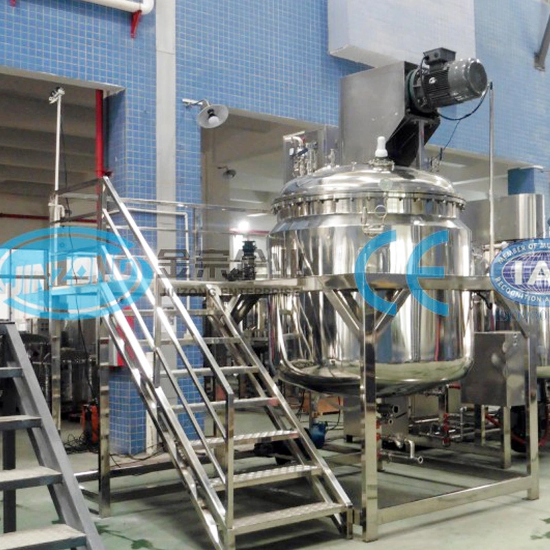 Ce Approved Electric Heating Liquid Shampoo Mixing Tank with Homogenizer Platform, Lotion Mixer Homogenizer Mixing Equipment