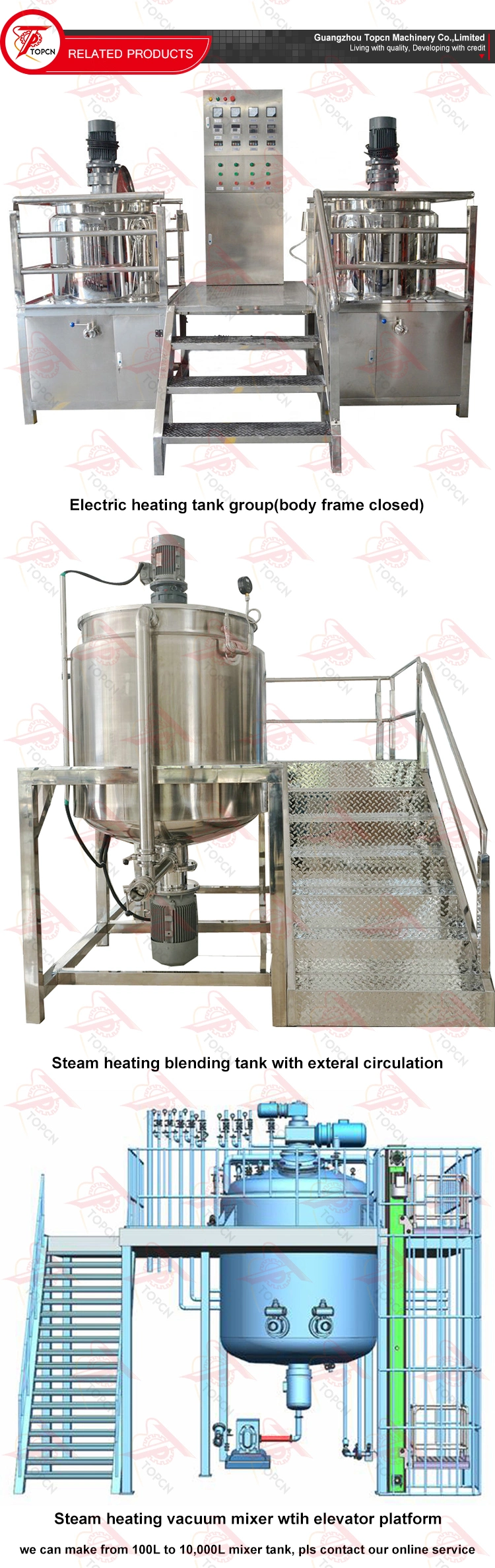 Stainless Steel Electric Chemical Homogenizer Machine Liquid Cream Mixing Tank
