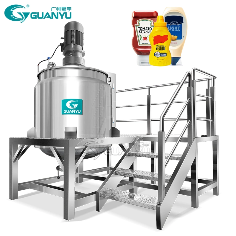 Guanyu Hot Sales 1000L Lotion Heated Mixing Tank Agitator Shampoo Making Machine Mixer