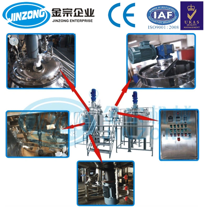 Ce Approved Electric Heating Liquid Shampoo Mixing Tank with Homogenizer Platform, Lotion Mixer Homogenizer Mixing Equipment