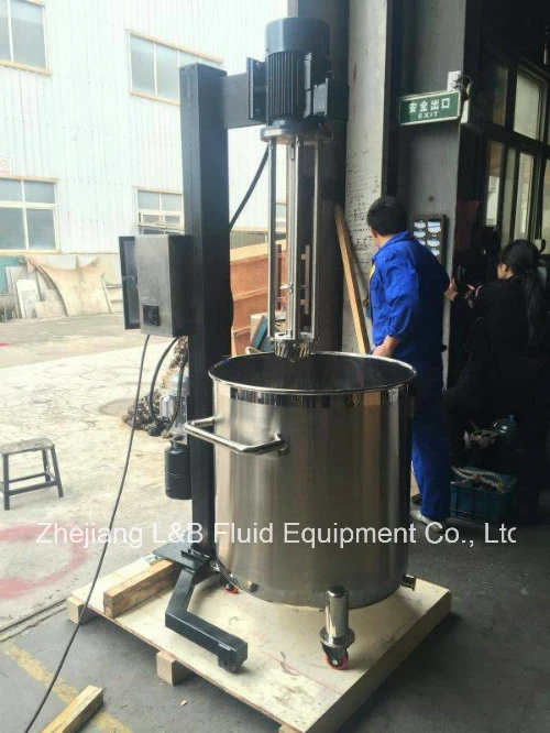 Stainless Steel Movable Hydraulic Lift High Shear Mixer, Cosmetic Emulsifying/Homogenizing Mixer
