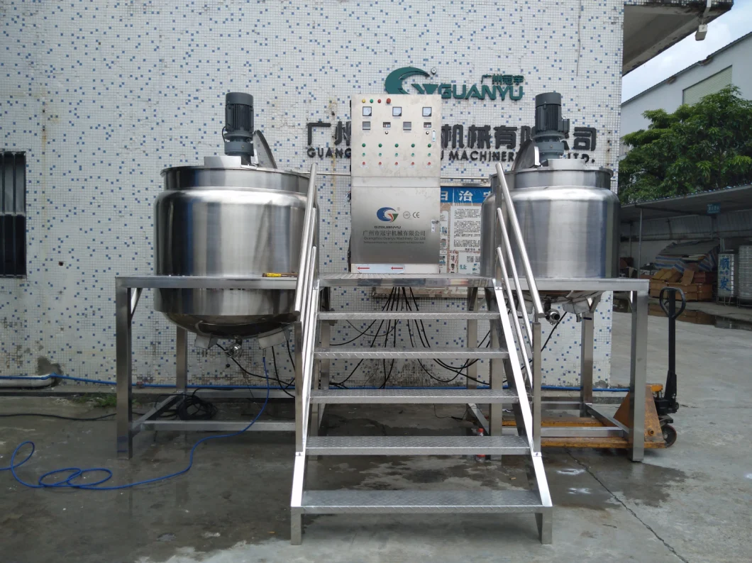 Guanyu Hot Sales 1000L Lotion Heated Mixing Tank Agitator Shampoo Making Machine Mixer