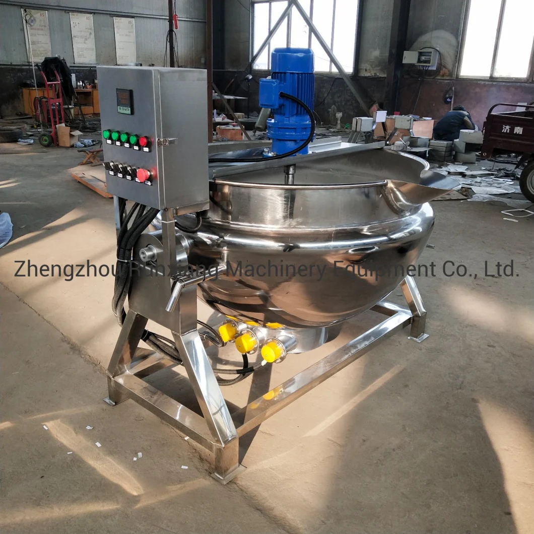 Stainless Steel Steam Jacketed Kettle Cooker and Mixer Cooking Machine with Mixer