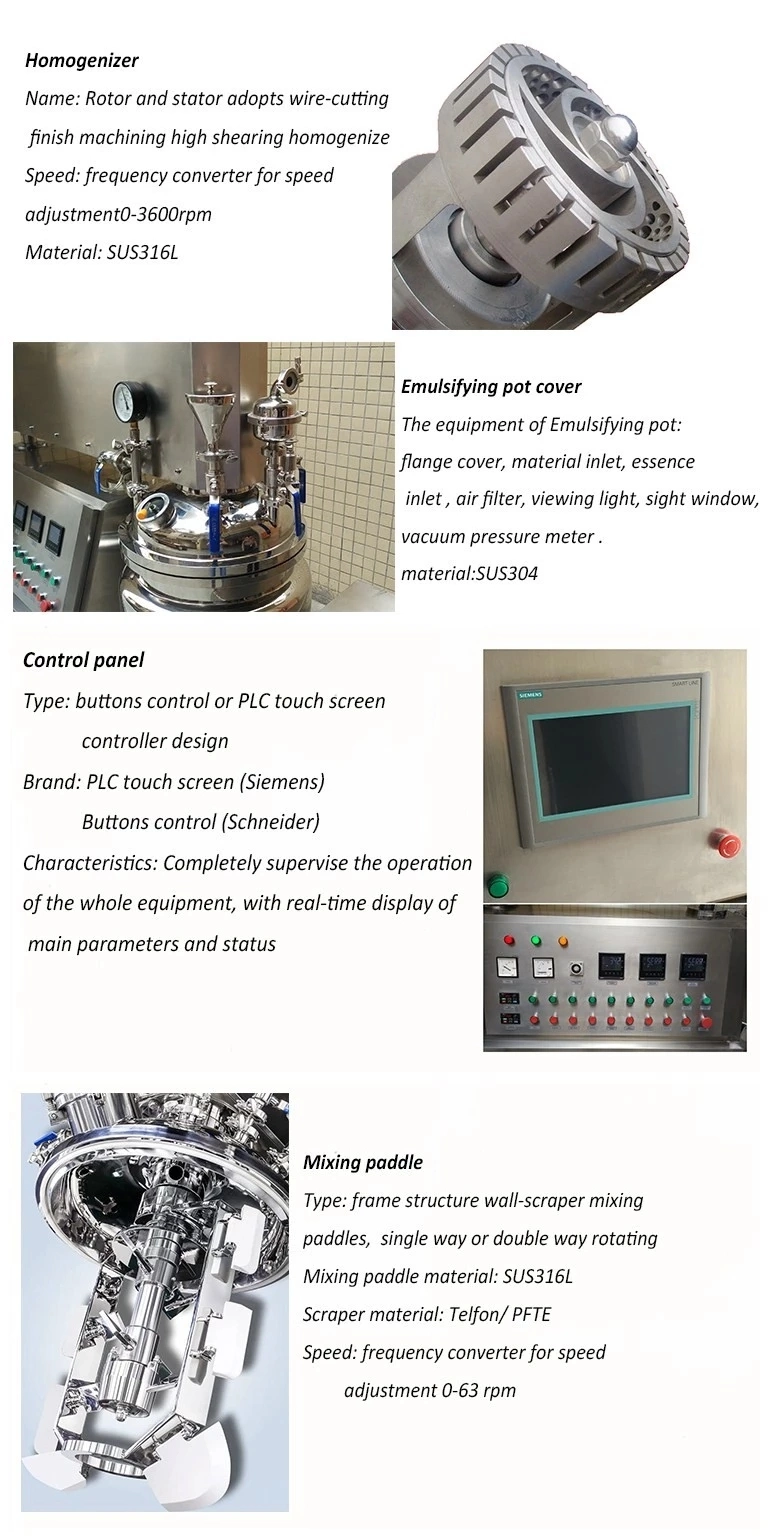 Facial Lotion Vacuum Emulsifying Homogenizer/ Cream Mixing Machine