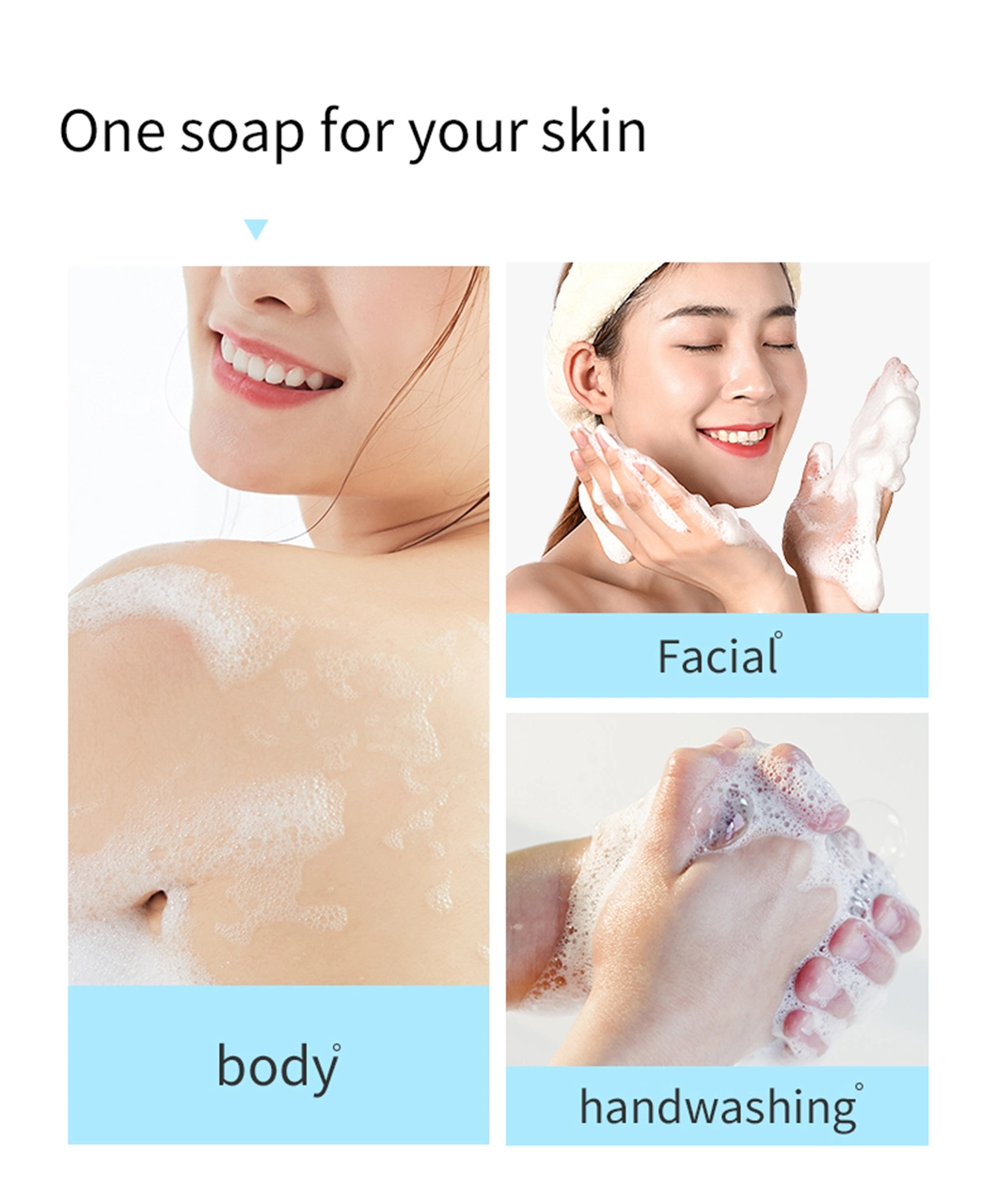 Logo Printed 100g Powdered Body Soap Mens Body Soap
