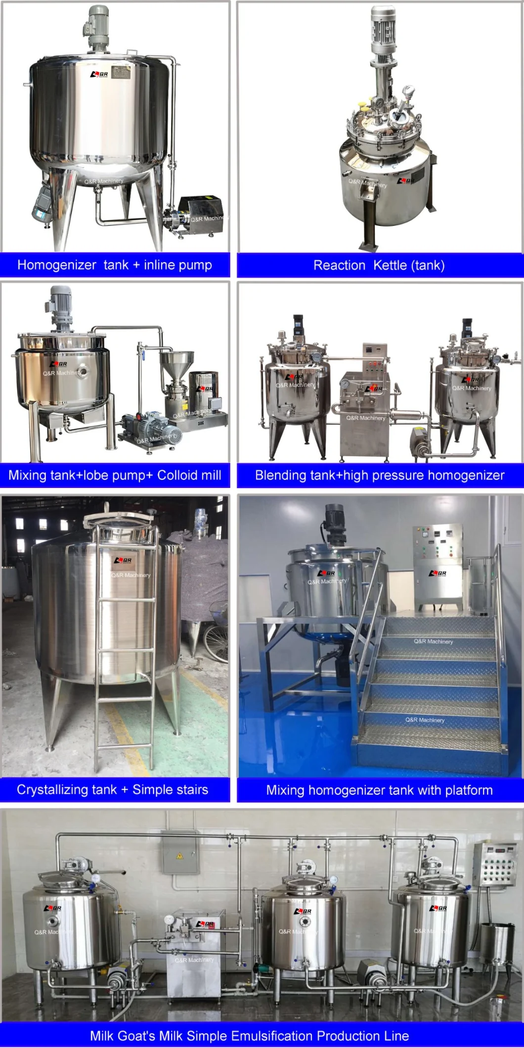 High Quality Stainless Steel Sanitary Vacuum Emulsifying Blender Mixing Tank
