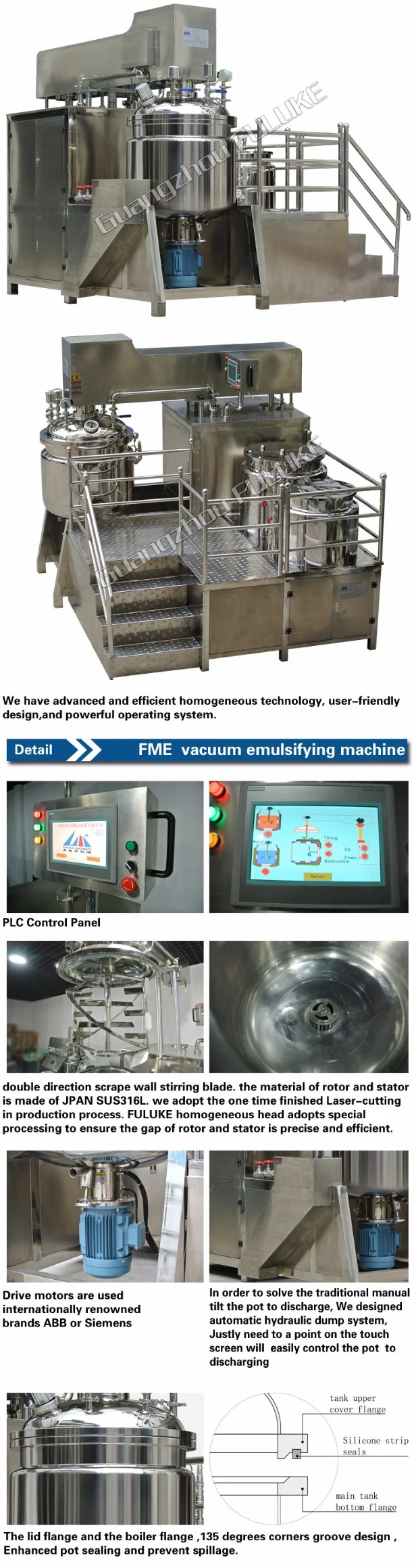 100L. 200L, 500L Vacuum Ointment Homogenizing Emulsifying Machine (FME)