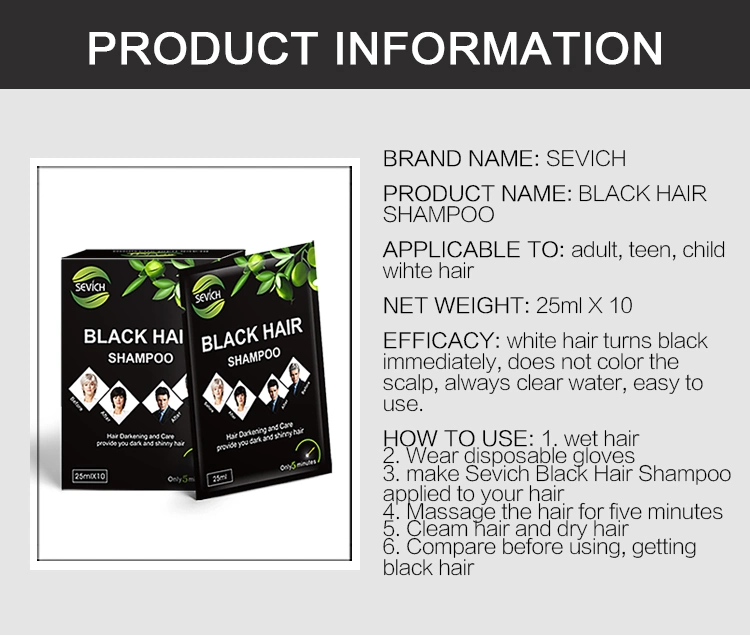 Wholesale Black Hair Care Product Argan Oil Black Hair Color Dye Shampoo