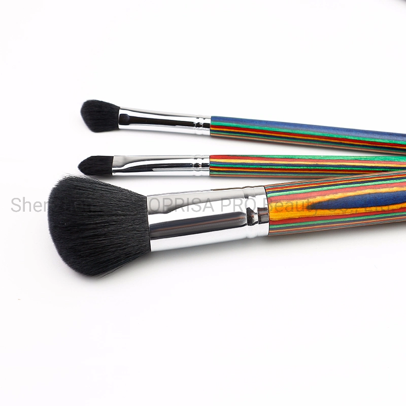 Colorful Handle Makeup Brushes 9PCS Premium Synthetic Kabuki Foundation Brush Blending Face Powder Makeup Brush Set