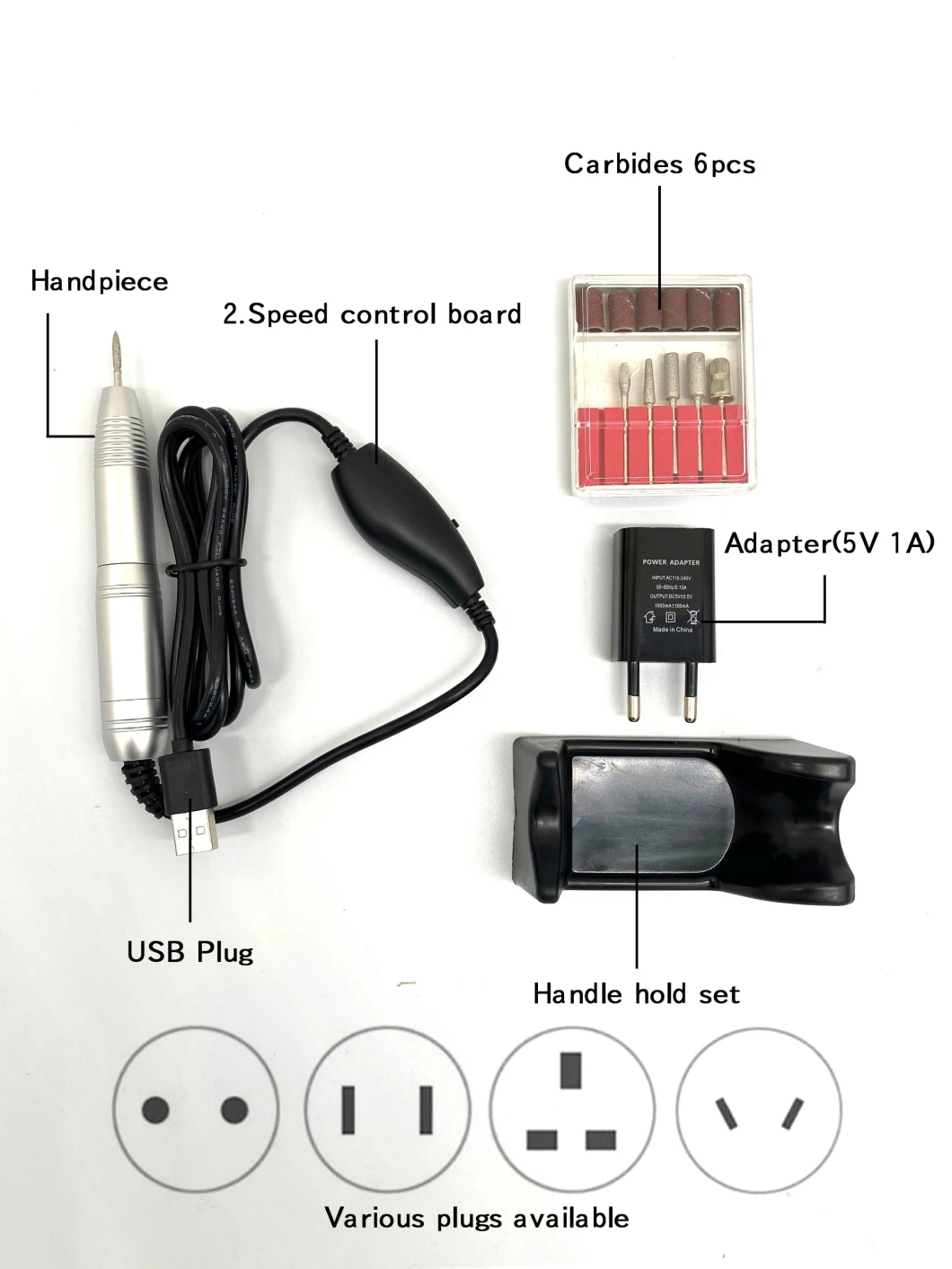 2020 Portable Nail Art USB Electric Nail Polish Drill