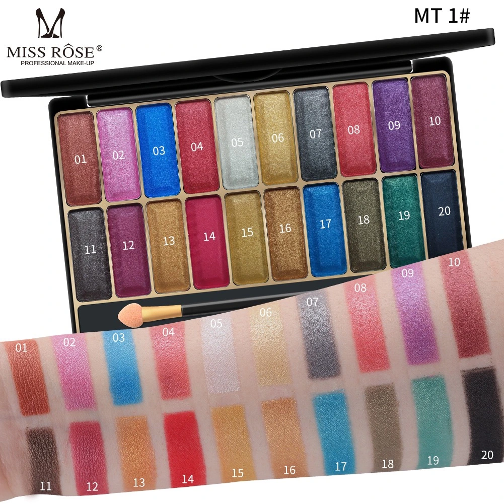Mr007 Pearlescent Polarized Brightening Wet Powder Multicolor Eyeshadow Waterproof and Sweatproof Portable Makeup Glitter Eyeshadow Palette