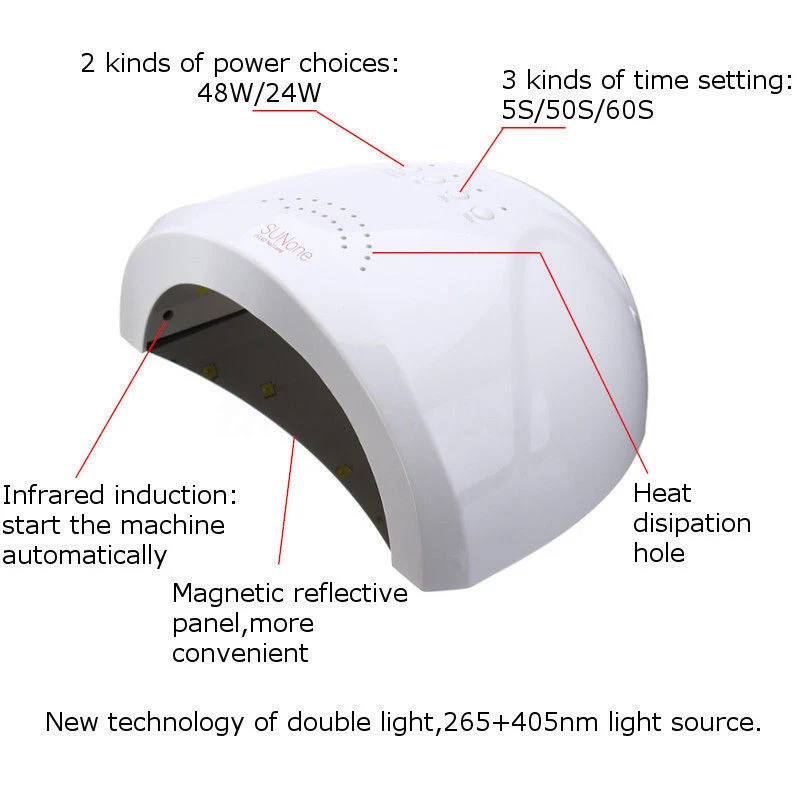 Professional 48W Sun1 UV LED Nail Lamp Gel Polish Dryer UV LED Nail Lamp