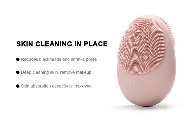 Waterproof Facial Cleansing Brush Sonic Vibration Face Cleaner Silicone