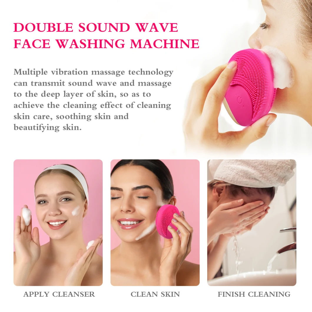 Silicone Facial Cleansing Beauty Face Cleaner Brush Massage Deep Clean Soft Pores Brush