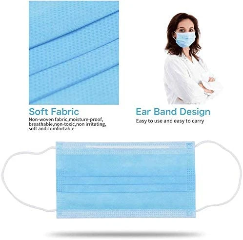 50PCS Disposable Filter Mask 3 Ply Earloop Dental Hypoallergenic Breathability Comfort Breathable Beauty Mask