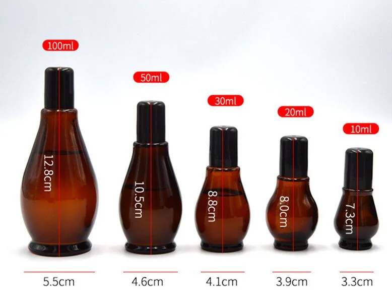 Wholesale 50ml Essential Oil Amber Glass Bottle Roller Bottle for Essential Oils Perfumes