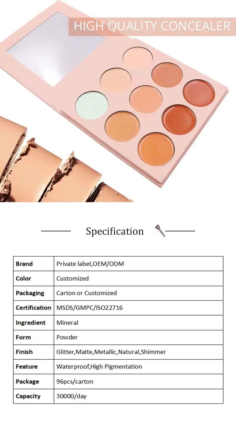 2019 Makeup Custom Concealer 9 Color Concealer Private Label Waterproof Cruelty Free Concealer for Your Selection