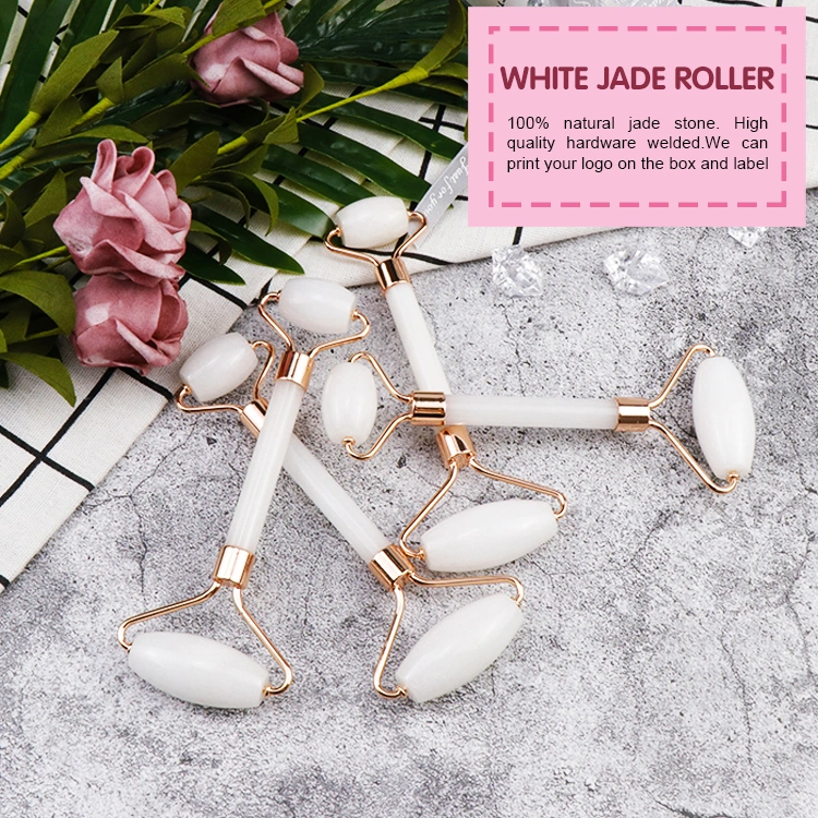 OEM Wholesale Anti-Aging Face Lift Body Face Massage Tools Natural White Jade Facial Roller