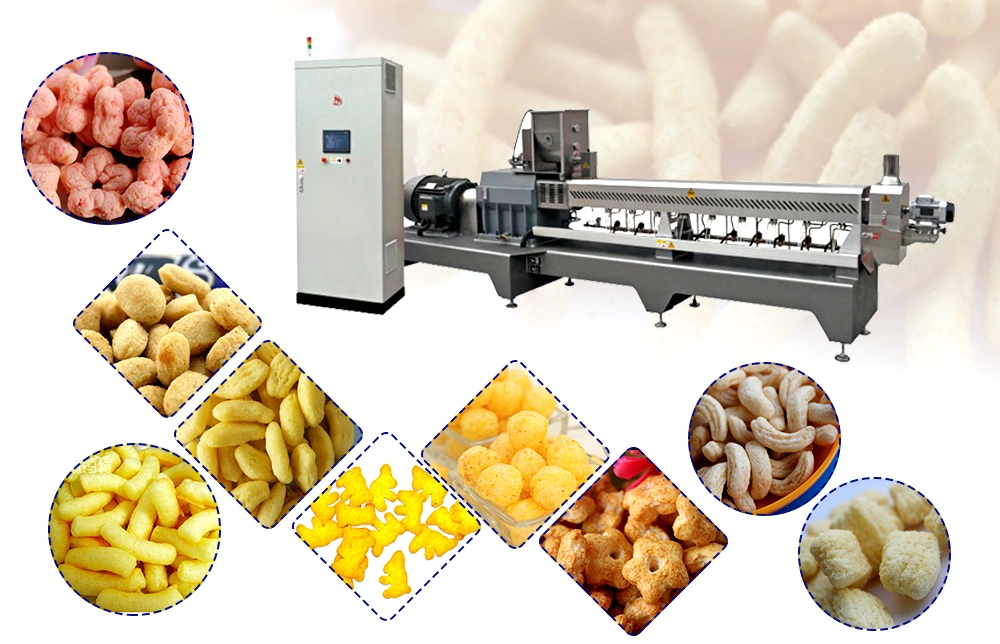 Automatic Corn Puffing Snack Food Making Machine Puffed Snack Extruder Machine Rice Puffing Snack Making Machine
