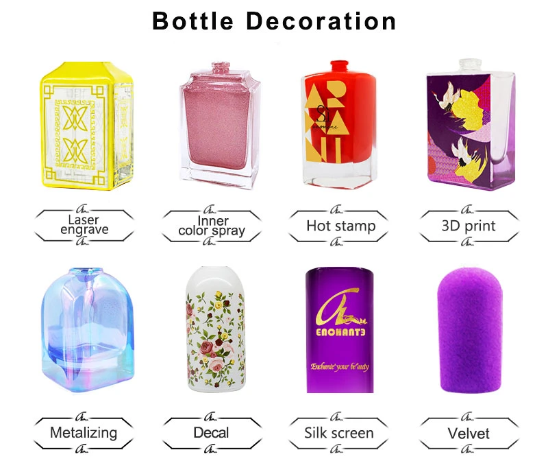 10ml Transparent Glass Square Nail Polish Bottle with White Brush Lid for Nail Polish